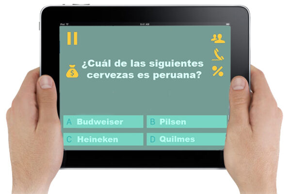 App de trivia en iPad