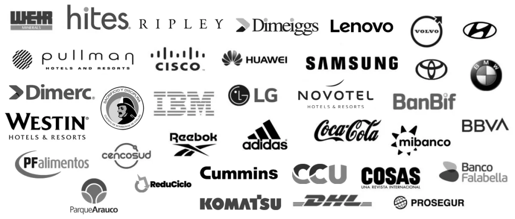 Logos de clientes de Touch Data en Chile