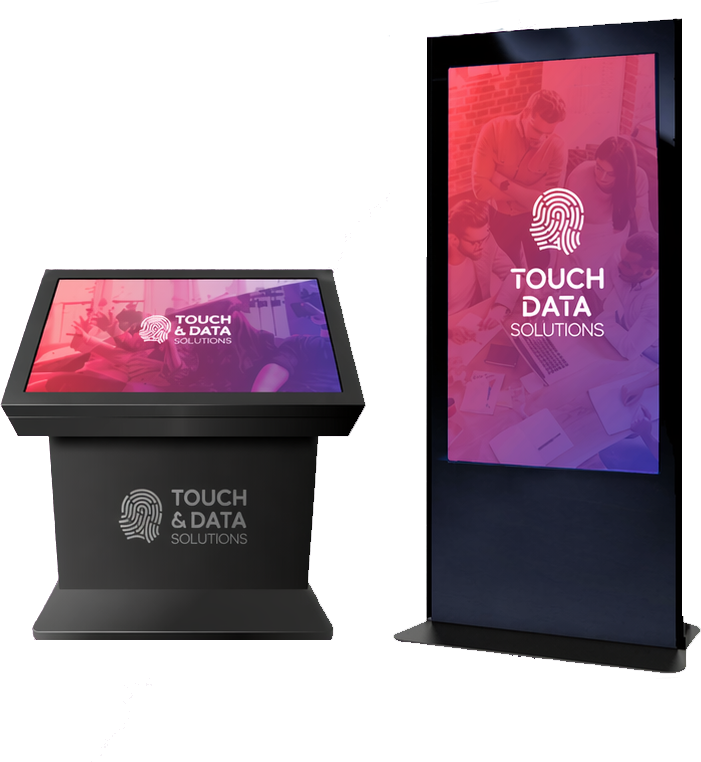 Tótem interactivo horizontal y tótem digital vertical de Touch Data